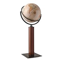 Waypoint Geographic Landen Globe, 16” Diameter Decorative Globe, Multi-Directional Viewing, 44” Tall Standing Floor World Globe For Home, Library, or Office Decor, Antique