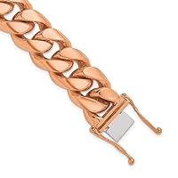 14k Gold 15.4mm Cuban Curb Solid Link Chain Bracelet for Men or Women