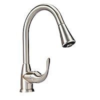 Amazon Basics AB-KF709-SN Standard Pull-Down Kitchen Faucet, Satin Nickel
