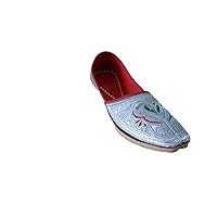 Men Mojari Indian Handmade Faux Leather with Embroidery Flip-Flops Shoes