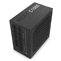 NZXT C1000 PSU (2022) - PA-0G1BB-US - 1000 Watt PSU - 80+ Gold Certified - Fully Modular - Sleeved Cables - ATX Gaming Power Supply