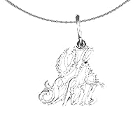 Silver Saying Necklace | Rhodium-plated 925 Silver Oh Shit Saying Pendant with 18