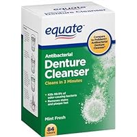Equate Antibacterial Mint Fresh Denture Cleanser Tablets, 84 count