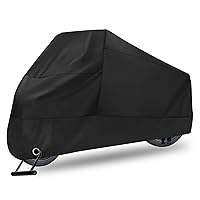 210D Heavy Duty Waterproof Motorcycle Cover, All Season Durable Sunproof Waterproof Scooter Cover with Windproof and Security System, Fits up to 104