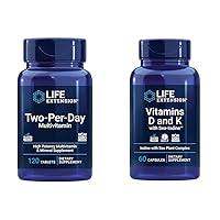 Two-Per-Day High Potency Multi-Vitamin & Mineral Supplement - Vitamins, Minerals & Vitamins D and K with Sea-Iodine, Vitamin D3, Vitamin K1 and K2, Iodine