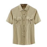 Men Casual Shirts and Blouses Oversized Shirt for Social Formal Tops Short Sleeve General Cargo Clothing