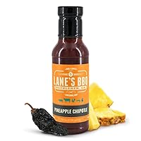 Lane's Pineapple Chipotle BBQ Sauce, All-Natural Tropically Inspired Barbecue Sauce, Goes Great with Chicken, Pulled Pork & Brisket, No MSG, No Preservatives, Gluten-Free, Handcrafted in USA, 13.5 Oz