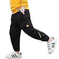 Kids Boys Fashion Cargo Pants Elastic Waistband Jogger Sweatpants for Jazz Streetwear Athletic Sport Activewear