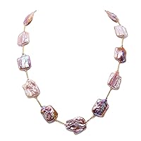 JYX Baroque Lavender Freshwater Cultured Pearl Necklace 21