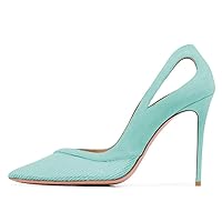 FSJ Women Comfy Pointed Toe Stiletto High Heel Mesh Pumps Slip on Dressy Ladies Date Shoes Size 4-15 US