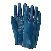 MAGID 3823S Blue Magic 3823 Blue Nitrile-Coated Glove, Women's Sizes, Men's Jumbo (Fits ), Natural , Ladies Small (Fits XS) (Pack of 12)