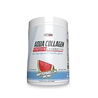 Aqua Hydrolyzed Collagen Peptides Powder - 10g of Protein per Serving, Hydration & Gut Health Support, Grass Fed Pasture-Raised Bovine Collagen, Type I & III, 24 Servings (Watermelon Wow)