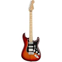 Fender Player Plus Top Stratocaster Plus Top Electric Guitar, with 2-Year Warranty, Aged Cherry Burst, Maple Fingerboard