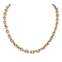 Rosemarie & Jubalee Women's Stunning Matte Metal Diamond Cut Chunky Cable Link Necklace Chain, 20