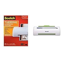 Scotch Thermal Laminating Pouches, 8.9 x 11.4-Inches, 5 mil thick, 50-Pack (TP5854-50) and Scotch PRO Thermal Laminator, 2 Roller System (TL906) Bundle
