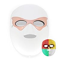 LED Face Mask Korean Light Therapy 576 LED Red Yello Green Near-infrared Skin Rejuvenation Anti-aging Treatment, 530 Count