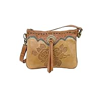 American West Leather Lariats & Lace Multi-Compartment Crossbody Bag