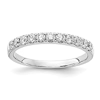 Solid 14k White Gold Lab Grown Diamond 1 Ct. Wedding Band Ring