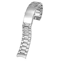 20mm 316L Silver Stainless Steel Watch Strap for Omega New Seamaster 300 Speedmaster Planet Ocean Watch Band Men Bracelet (Color : 3 Plant Silver, Size : 18mm)