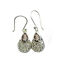 Choose Your Color Gemstone Pear Shape Drop & Dangle Earrings 925 Sterling Silver Vintage Fish Hook Earrings Chakra Healing Birthstone Jewelry Gift For Womens