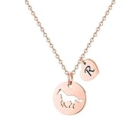 MONOOC Horse Gifts for Girls - Stainless Steel Horse Necklace for Girls Dainty Heart 26 Initial Necklace Horses for Girls Horse Jewelry Horse Gifts for Girls Women Horse Lovers Teen Girl Gifts
