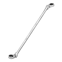 DURATECH 8 * 9 mm Extra Long Flex-Head Ratcheting Wrench, Metric, CR-V Steel