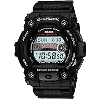 Casio G-Shock GW-7900-1ER 20 BAR Black Watch with Radio Signal Receiving and Solar Function Digital, Grey/Black, Strap