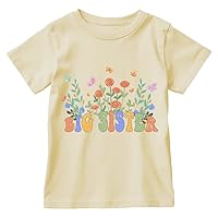 Big Sister Shirt for Baby Girls Cotton T-Shirt Short Sleeve Tops Toddler Baby Announcement Tees Outfits 1-7 Years