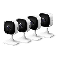 TP-Link Tapo 2K Security Camera for Baby Monitor, Dog Camera w/ Motion Detection, 2-Way Audio Siren, Night Vision, Cloud & SD Card Storage, Works w/ Alexa & Google Home, 4-Pack (Tapo C110P4)