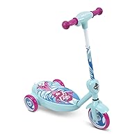 Huffy 6V Mermaid Toddler Scooter For Kids Ages 2-4, Bubble Machine Scooter, 3 Wheel Balance Design, 2MPH Speed Button, Simple Wall Charger, Bubble Solution and Charger Included