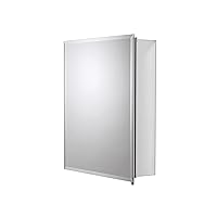 Croydex Winster Single Door, Recessed or Surface Mount, Hang 'n' Lock Medicine Cabinet , 16''W x 20''H, Aluminum