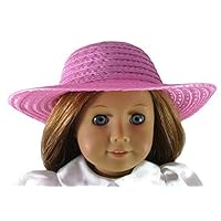 Pink Straw Hat for 18 inch Dolls by Doll Clothes Sew Beautiful