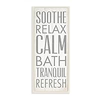 Stupell Home Décor Soothe Calm Relax Bath Bathroom Wall Plaque, 7 x 0.5 x 17, Proudly Made in USA