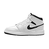 Air Jordan 1 Mid Big Kids' Shoes (DQ8423-132, White/Black-White-Black)