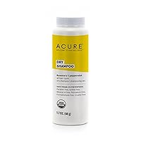 Acure Dry Shampoo - All Hair Types | 100% Vegan | Certified Organic | Rosemary & Peppermint - Absorbs Oil & Removes Impurities Without Water | 1.7 Oz