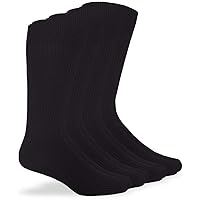 Jefferies Socks Men's Women's Unisex Microfiber Nylon Rib Mid Calf Dress Socks 4 Pack