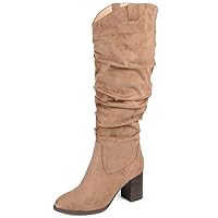 Journee Collection Womens Aneil Slouch Boot with Slouchy Vegan Suede and Inside Zip Closure