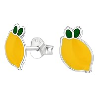 Fruit & Vegetable .925 Sterling-Silver Tiny Stud Earrings for Cartilage, Helix, 2nd Ear Piercing (Hypoallergenic)