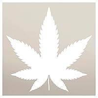 Marijuana Leaf Stencil for Painting by StudioR12 | Cannabis Pot Hemp Reusable Template | Craft DIY Hippie Home Decor | Paint Wood Sign | Select Size (6 x 6 inch)