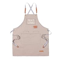 YOWESHOP Personlized Chef Apron Cross Back Apron with Adjustable Straps Canvas Embroidered & Printing