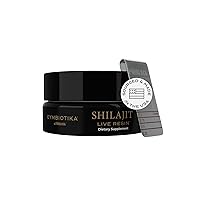 CYMBIOTIKA Pure Shilajit Resin with Elemental Gold, Fulvic Acid, 84+ Trace Minerals, Digestive & Immune Supplement to Support Focus & Energy, Overall Health, High Potency, Vegan, Non GMO, 15g Jar