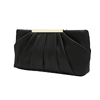 CHARMING TAILOR Clutch Evening Bag Elegant Pleated Satin Formal Handbag Simple Classy Purse for Women