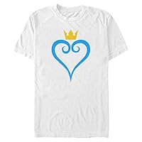 Disney Big Kingdom Heart and Crown Men's Tops Short Sleeve Tee Shirt, White, 3X-Large Tall