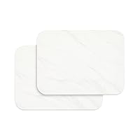 2 PACK Stone Drying mat for Chicken Counter, Non-Slip, Fast Dry, Eco-Friendly Diatomaceous Earth Mat for Bottles, Cups, Glassware (16x12 Inch, White Marble)