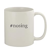 #nosing - 11oz Ceramic White Coffee Mug, White