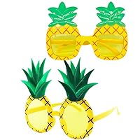 2 Pcs Pineapple Party Sunglasses Funny Hawaiian Glasses Tropical Fancy Dress Props, Summer Party Favors Beach Themed Party Supplies Decoration