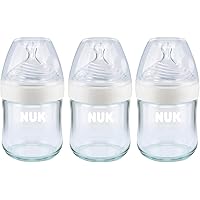NUK Simply Natural Glass Baby Bottles, 4 oz, 3 Count (Pack of 1)