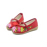 Children Girl's The Magpies Embroidery Mary-Jane Shoes Kid's Cute Flat Cheongsam Shoe