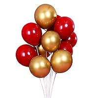 50pcs Red and Gold balloons, 12inch Red Gold Ruby Thick Latex Balloons for Wedding Birthday Baby Shower Party Decorations