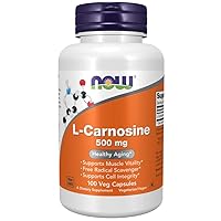 NOW Supplements, L-Carnosine (Beta-Alanyl-L-Histidine) 500 mg, Healthy Aging, 100 Veg Capsules